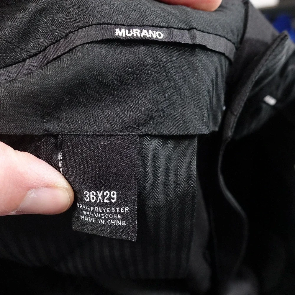 New! Murano Pants Mens 36x29‎ Black Torino Dress Pants Flat Front